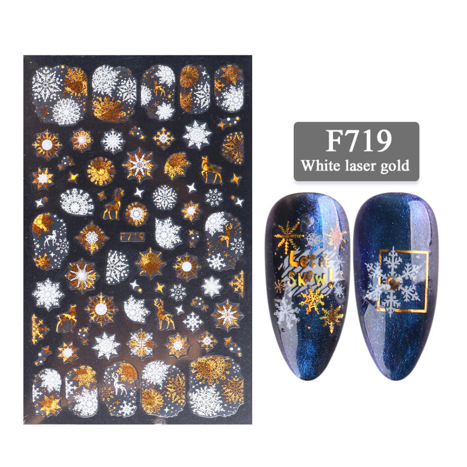Nail Art Stickers and Holographic Christmas Nail dark gold