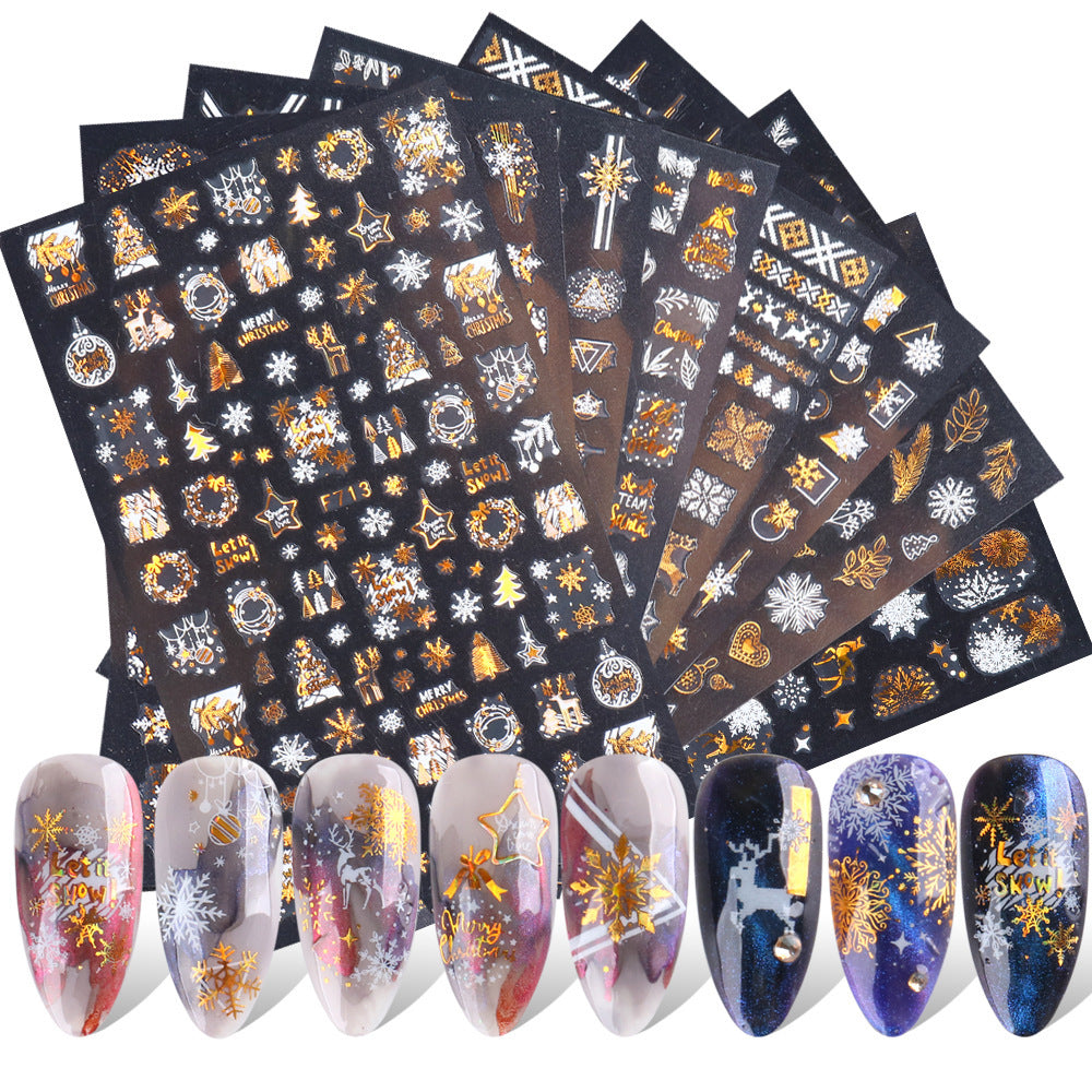 Nail Art Stickers and Holographic Christmas Design