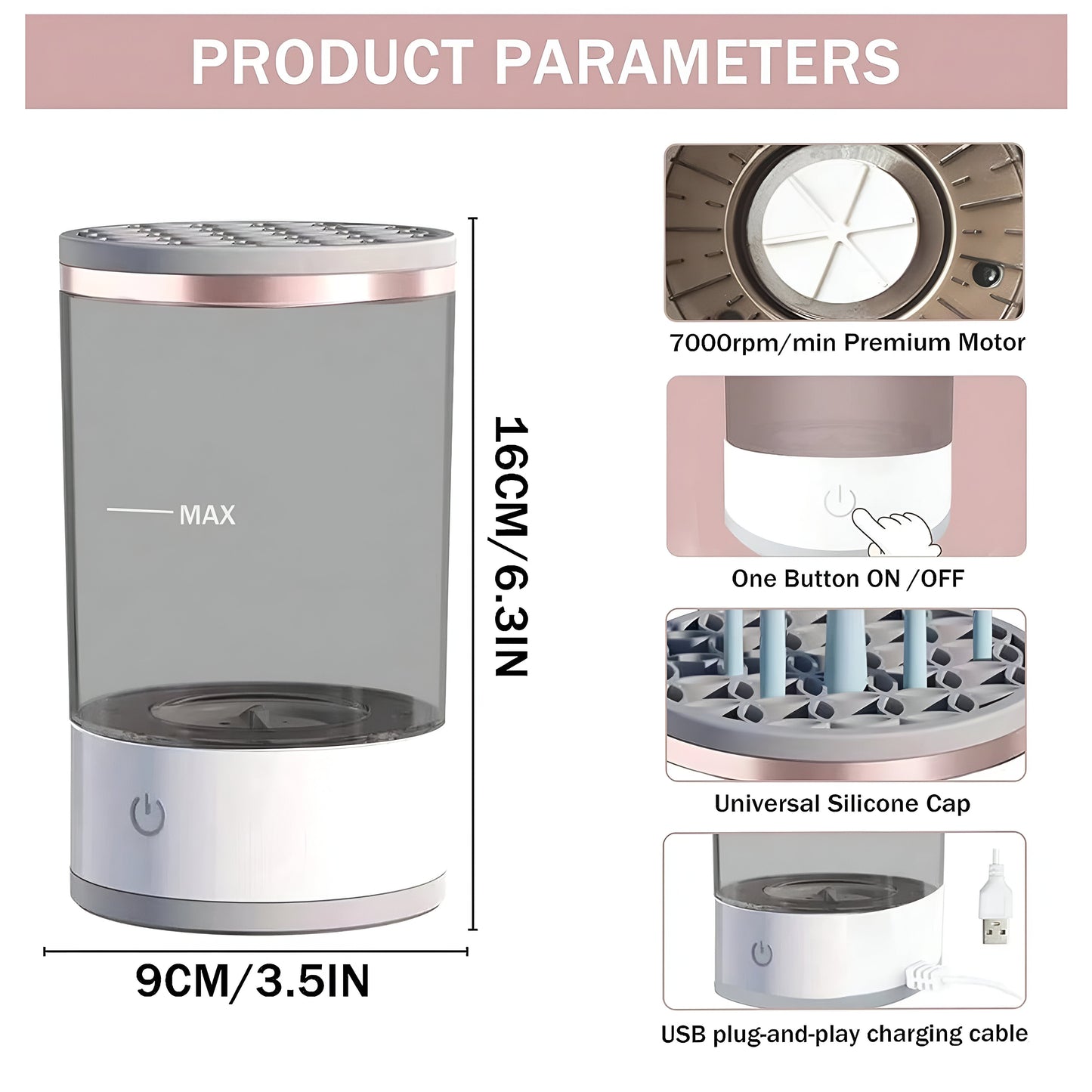 Automatic USB Makeup Brush Cleaner