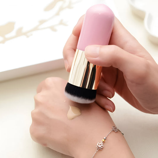 Makeup Brush featuring dense, soft bristles for smooth blending, ensuring a seamless and natural skin finish.