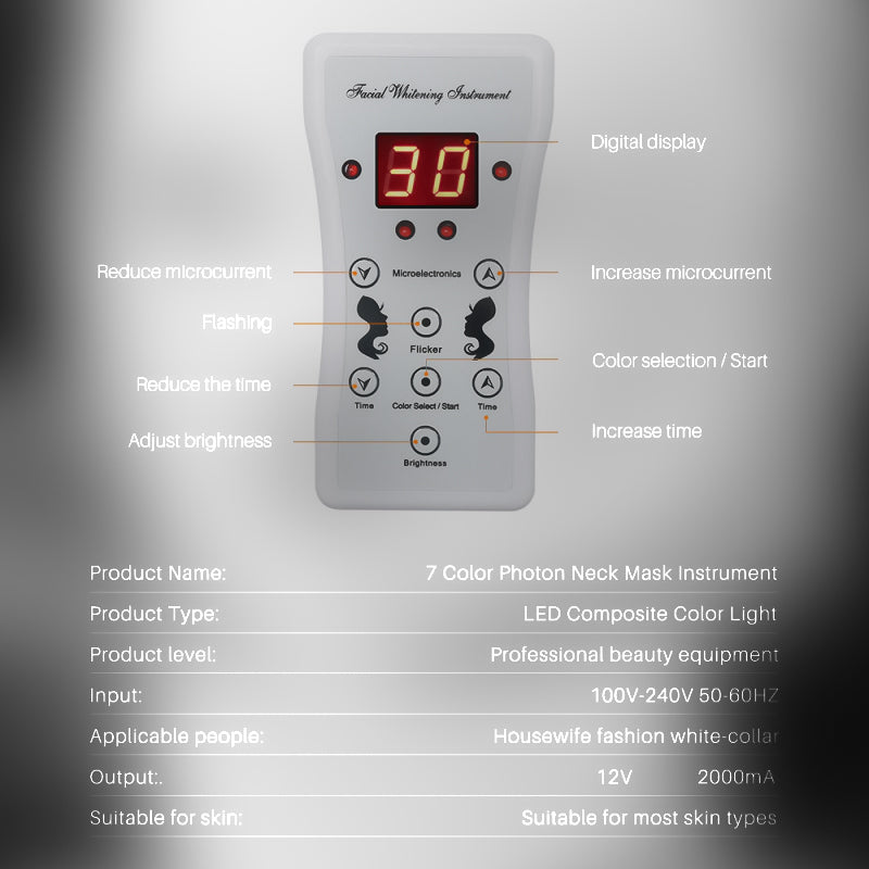 7-Color LED Facial Mask for Skin Rejuvenation - beautyessence beautyessence LED Light Therapy Mask