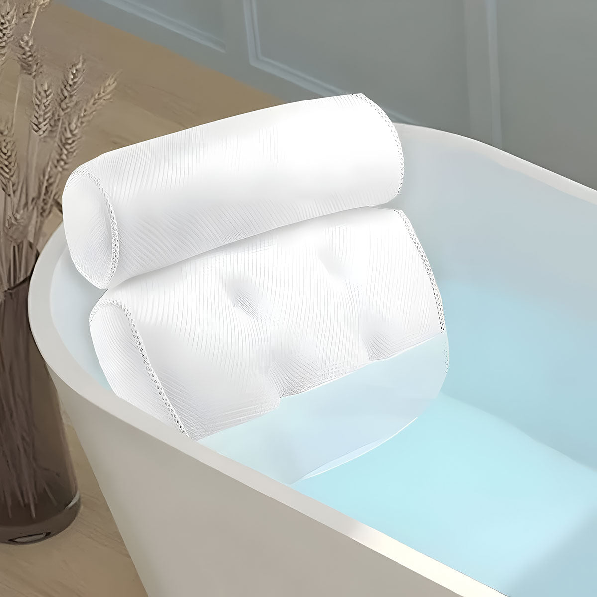 Comfortable 4D Mesh Bath Pillow with Suction