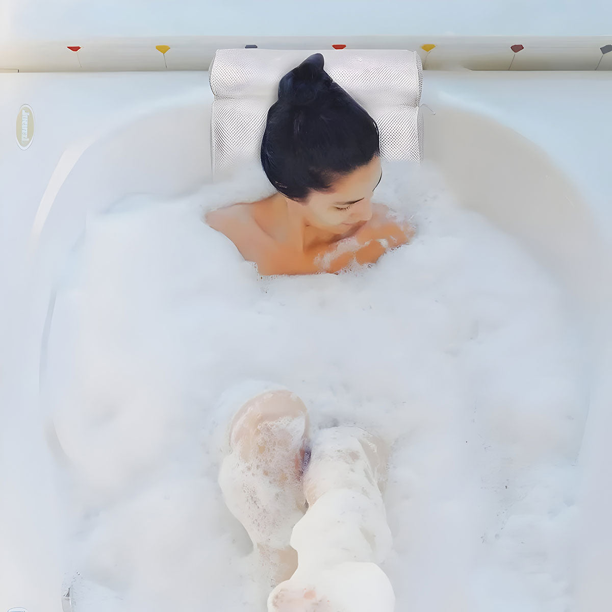 Comfortable 4D Mesh Bath Pillow with Suction