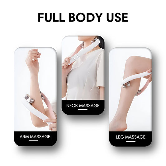 How to use electric face massager with gentle upward rolling motions for full body lift.
