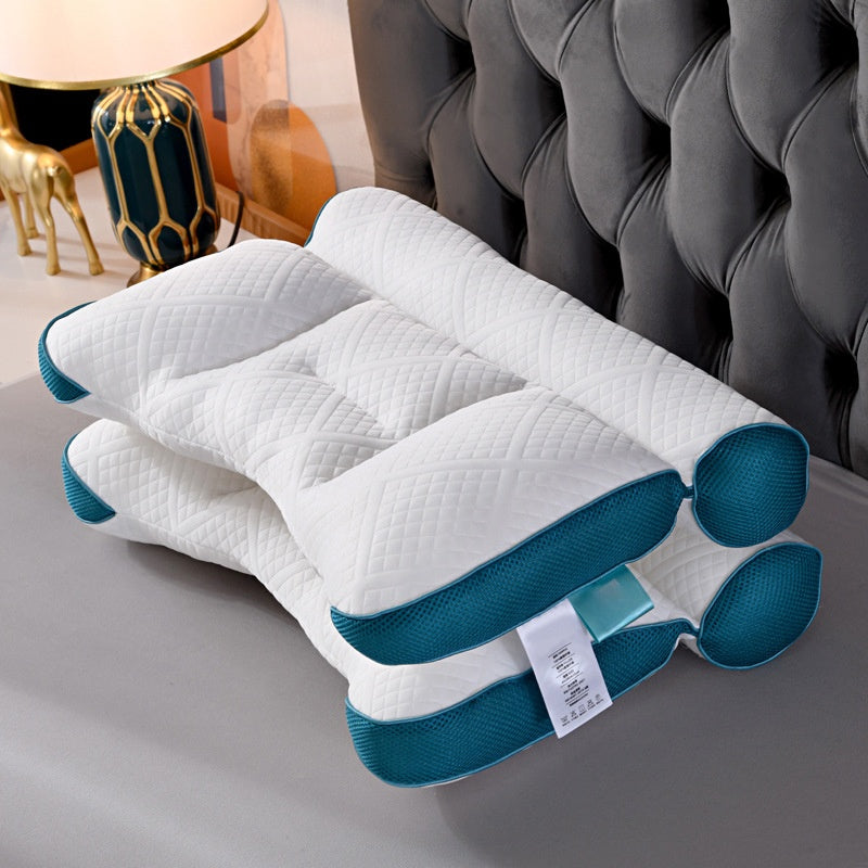Neck Pillow with supportive ergonomic shape and goose down filling for optimal comfort and posture support.