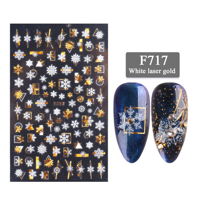 Nail Art Stickers and Holographic Christmas Nail blue design