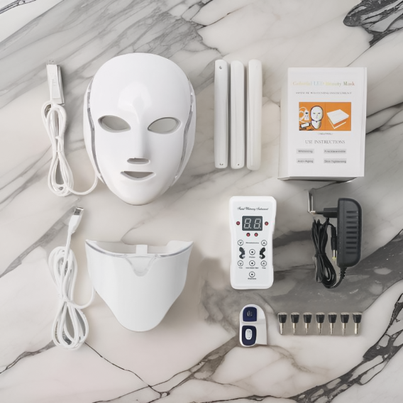 7-Color LED Facial Mask for Skin Rejuvenation - beautyessence beautyessence LED Light Therapy Mask