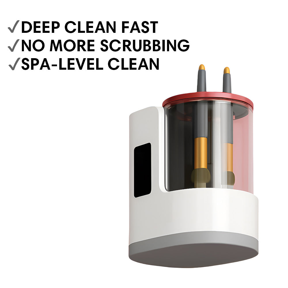Makeup Brush Cleaner electric design ensures no battery use, no mess, and no hand strain during brush cleaning