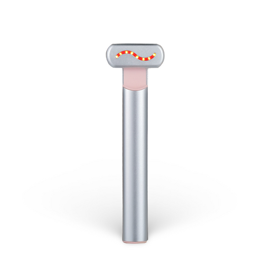 Skin tightening device for face demonstrating firming results with visible lifting effects.