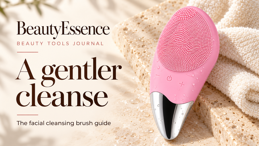 Facial cleansing brush guide: BeautyEssence rechargeable silicone facial cleansing brush with 6 intensity levels