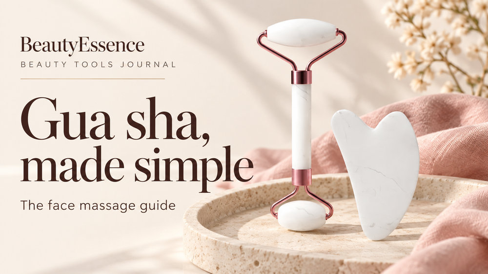 How to use a gua sha: BeautyEssence resin gua sha board and face roller set