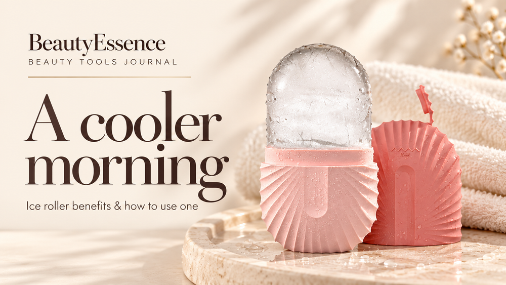 Ice roller benefits: BeautyEssence pink Face Ice Roller, a reusable ice mould for cooling facial massage