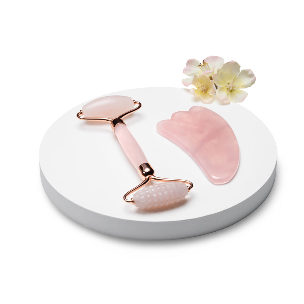 Affordable cheap beauty products UK featuring beauty tools neatly arranged on white.