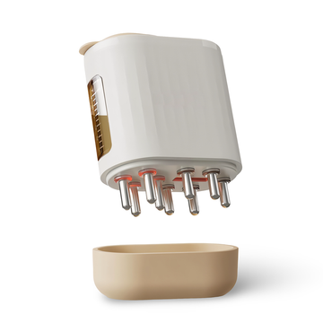 Hair oil applicator and scalp massager – front view