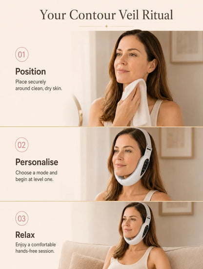 Contour Veil double chin massager – three-step how-to-use guide