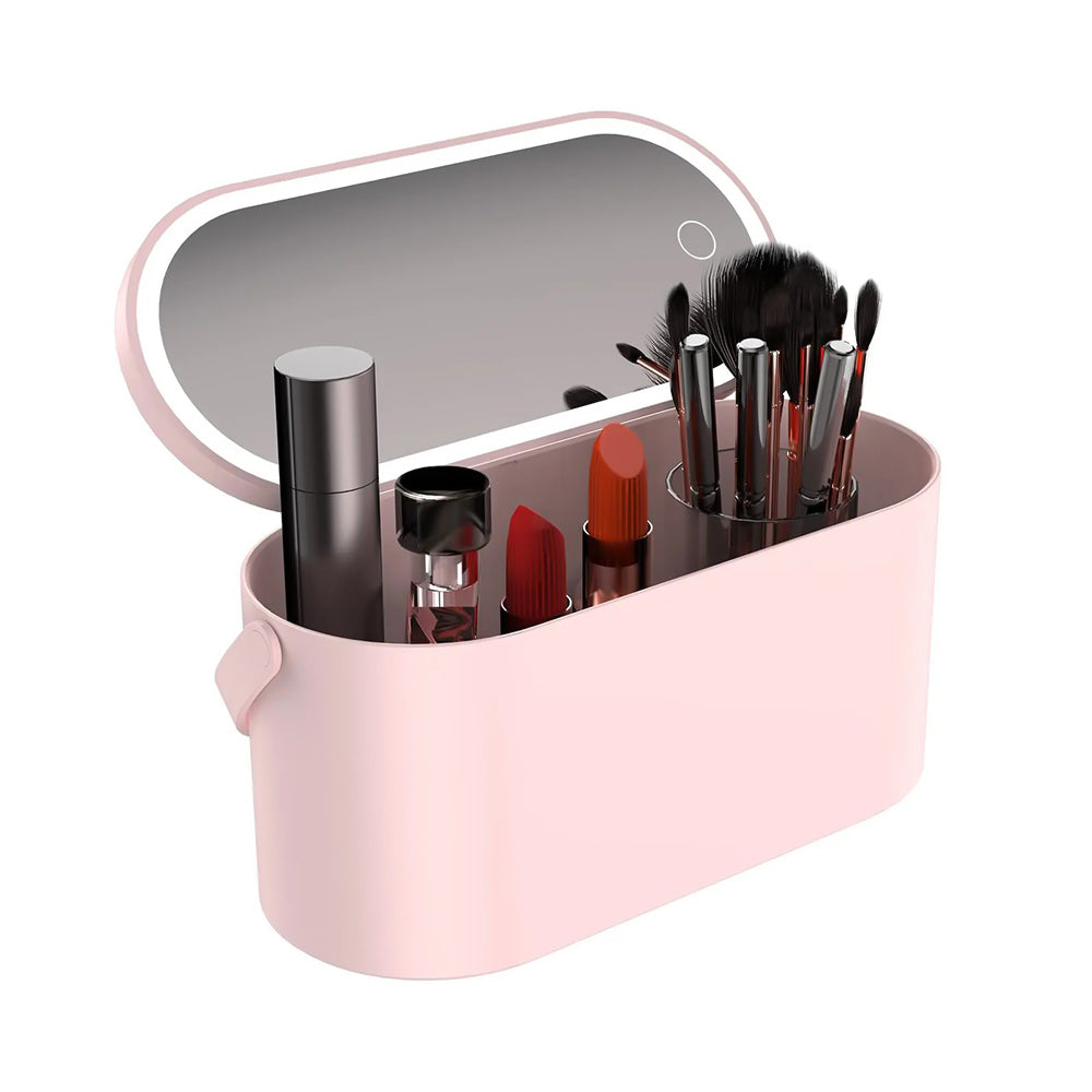LED makeup mirror with storage box and USB port – LED makeup mirror for travel use
