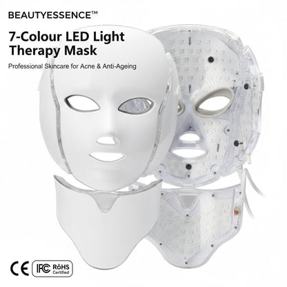 BeautyEssence 7-Color LED Light Therapy Mask on a white background