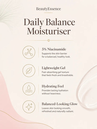 Niacinamide moisturiser gel benefits with 5% niacinamide and hydrating feel