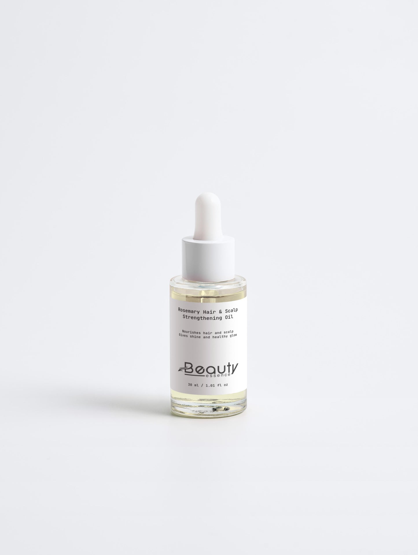 Skincare dropper bottle labeled 'Beauty' on a white background