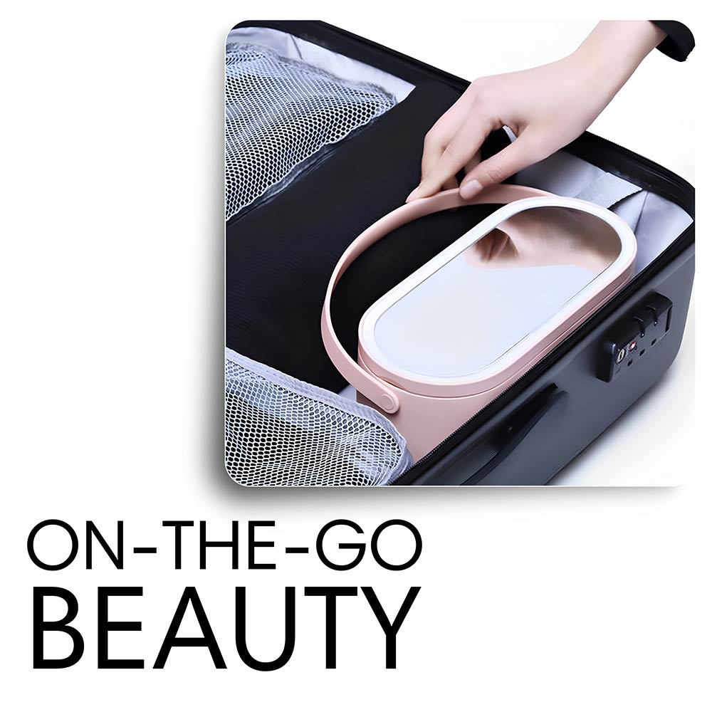 360° swivel LED makeup mirror with storage – versatile LED makeup mirror for home