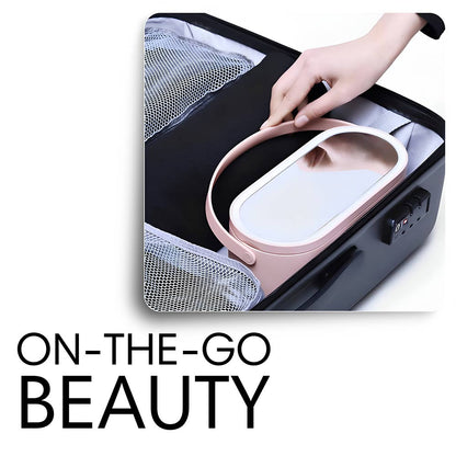 360° swivel LED makeup mirror with storage – versatile LED makeup mirror for home