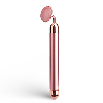 Vibrating rose quartz face roller – front view