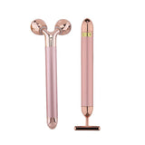 Vibrating Face Roller Massager with Dual V-Shaped Rollers