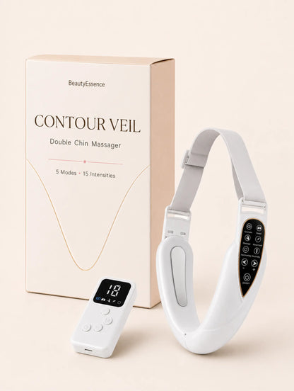 Contour Veil double chin massager with its retail box and remote control
