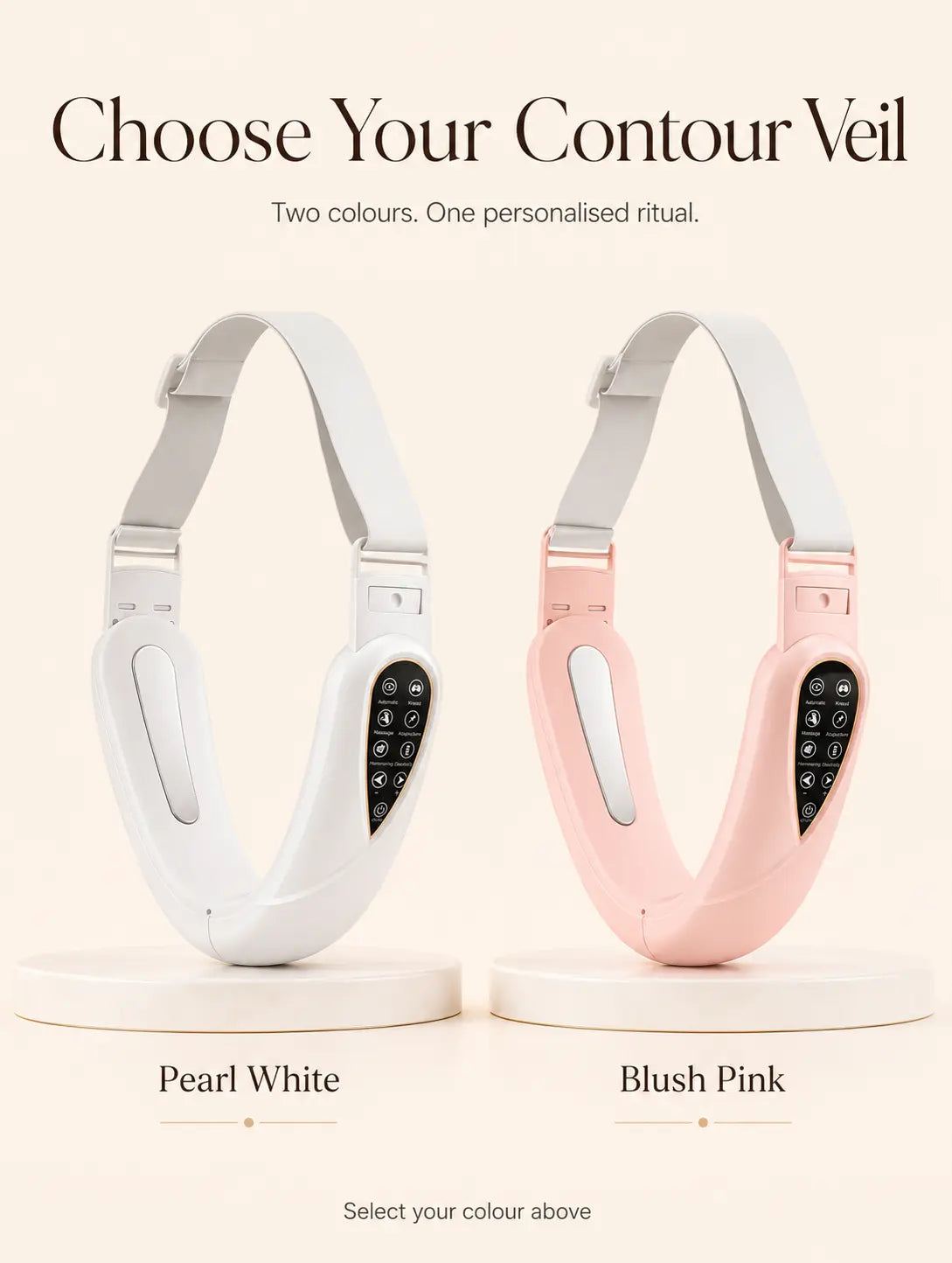 Contour Veil double chin massager in white and pink