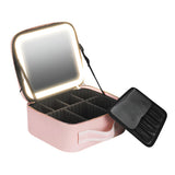 Neceser de maquillaje con espejo LED y separadores ajustables